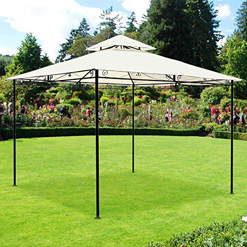 Gazebo Da Giardino 3x3 Metri Struttura Metallo Telo Antipioggia Bianco Waterprof