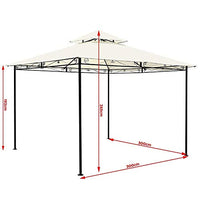 Gazebo Da Giardino 3x3 Metri Struttura Metallo Telo Antipioggia Bianco Waterprof