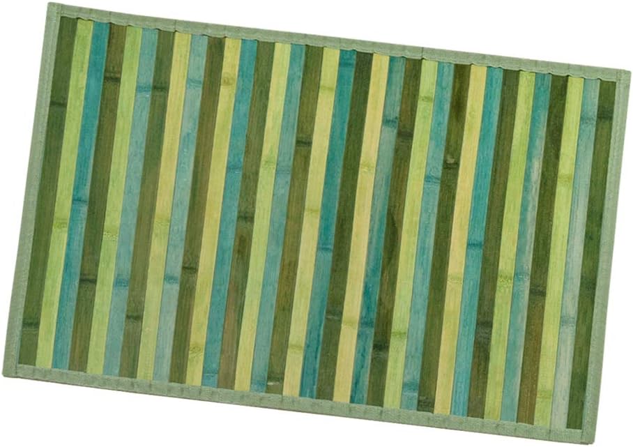 Tappeto Bamboo Legno 50x175 cm Stuoia Cucina Degradè Tovaglietta Colazione Retro Antiscivolo Verde