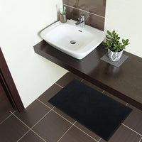 Tappeto Bagno Confortevole Scendiletto 50x80 cm Morbido Antiscivolo Pelo Lungo Nero