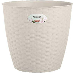 Vaso rattan tondo natural stefanplast pp bianco cm 24 h.cm 22,5 (2 pezzi) Stefanplast 