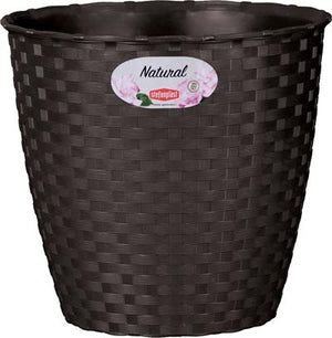 Vaso rattan tondo natural stefanplast pp moka cm 29 h.cm 26,5 (2 pezzi) Stefanplast 