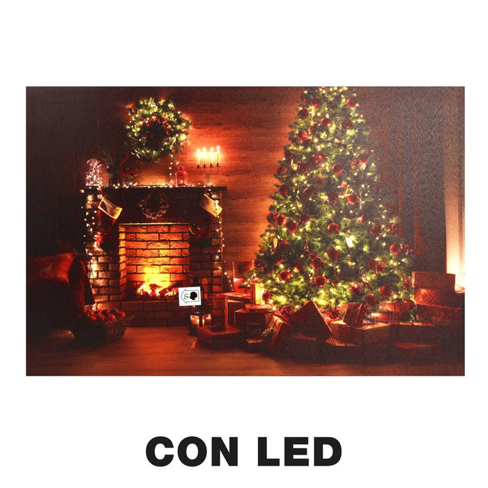 Quadro con led legno multicolor rettangolare cm 60x40xh1,8