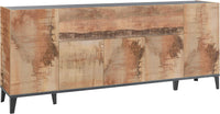 Credenza 4 Ante + 1 Anta Ribalta 200x40x82 cm Sunrise Acero Pereira e Ardesia