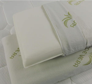 Cuscino Guanciale Memory Foam Forma Saponetta Aloe Vera 70x40 H15cm Sfoderabile