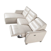 Divano chaiselongue in pelle e con relax