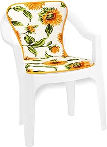 Cuscino Sedia Poltrona Morbido Girasoli Coprisedia Interno Esterno Bar Dehor Made In Italy Bianco