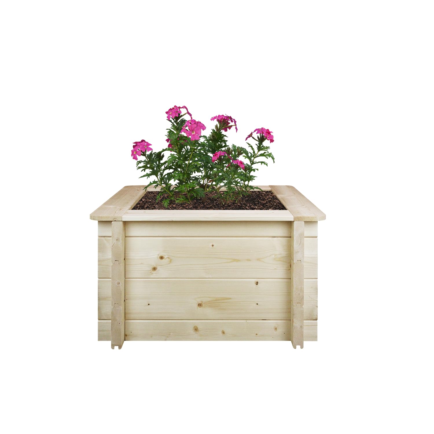 L’aiuola di giardino sopraelevata in legno - 58x58x35 cm - Timbela M616