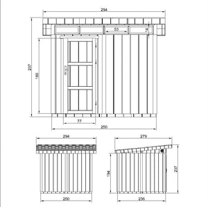 Casetta da Giardino di QUALITÀ PREMIUM 5,9m²-L279xW293cm - TIMBELA M903-TUNDRA GREY