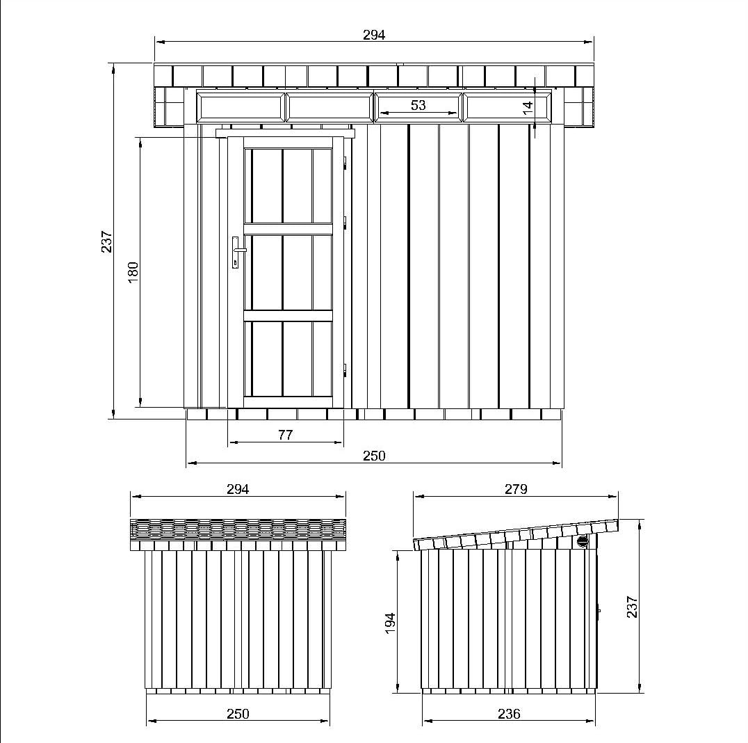 Casetta da Giardino di QUALITÀ PREMIUM 5,9m²-L279xW293cm - TIMBELA M903-TUNDRA GREY