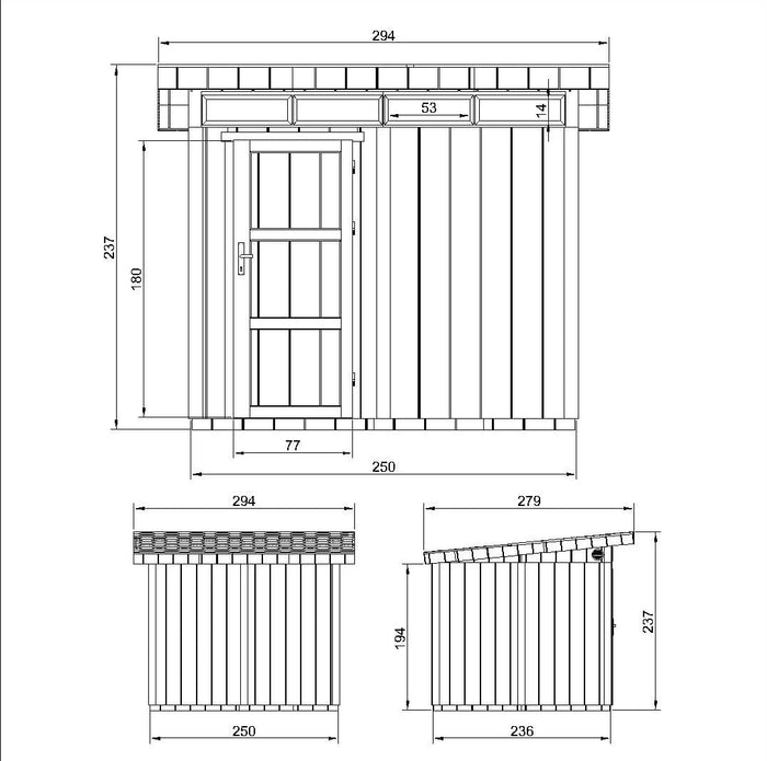 Casetta da Giardino di QUALITÀ PREMIUM 5,9m²-L279xW293cm - TIMBELA M903-HARVEST HONEY