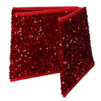 Copri base albero tessuto pieghevole rosso double face esagonale glitter cm ⌀68xh25