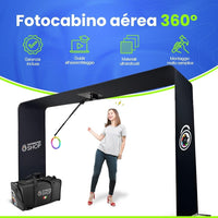 360 Photo Booth - Include 2 Faretti LED, Telefono Audiolibro, Software per l'utilizzo, 80cm - Cabina Fotografica 360, Macchina Fotografica a 360 gradi