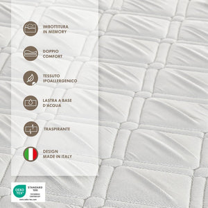 Materasso singolo memory 80x190 alto 20 cm antiacaro e antibatterico Farmarelax