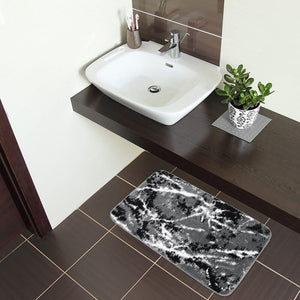 Tappeto Bagno Camera 60x120 cm Design Marmo Moderno Morbido Antiscivolo Scendiletto Grigio