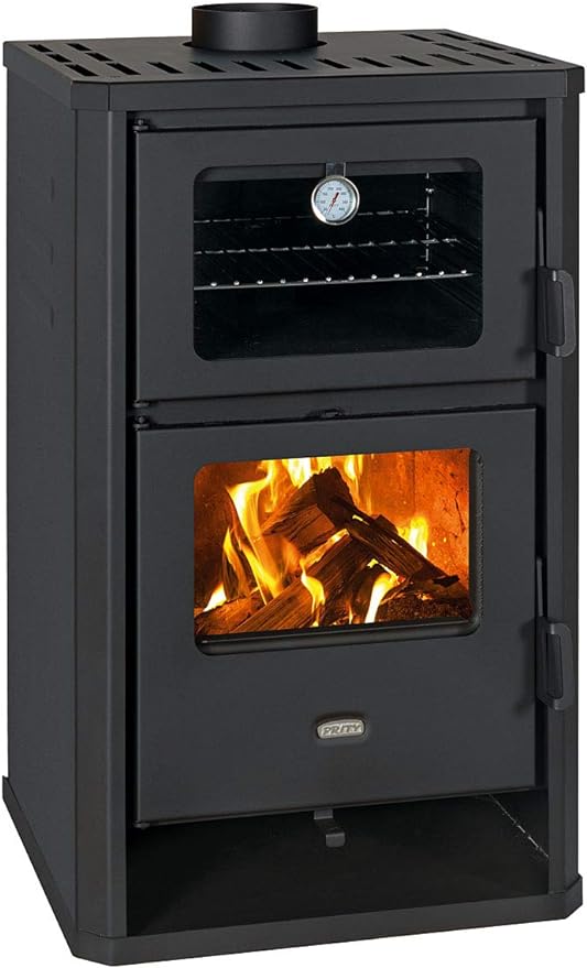 Stufa a Legna con Forno Cucino Camino a Combustibile Solido Prity FG D 14kw