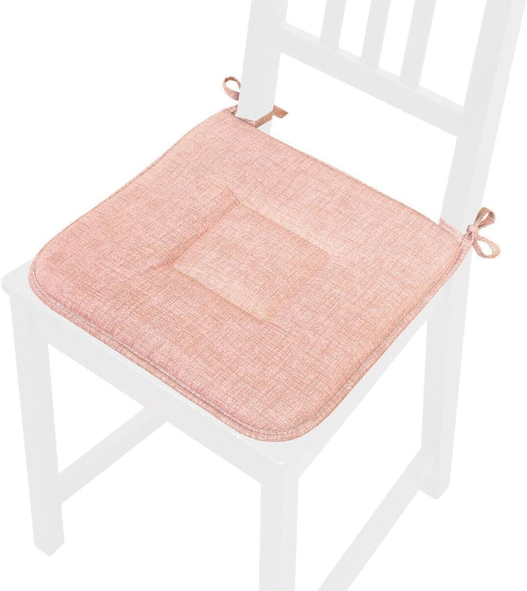 Set 4 Cuscini Sedia Cucina Cotone Morbidi Lavabili Universali Coprisedia Colore Pastello Rosa