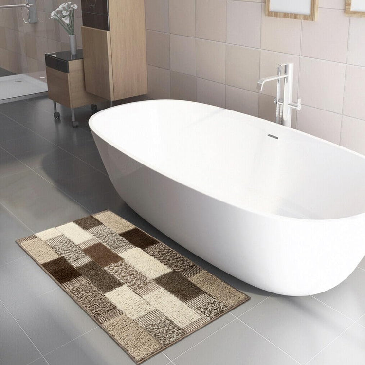 Tappeto Bagno 60x160 cm Moderno Soffice Antiscivolo Assorbente Doccia Marrone