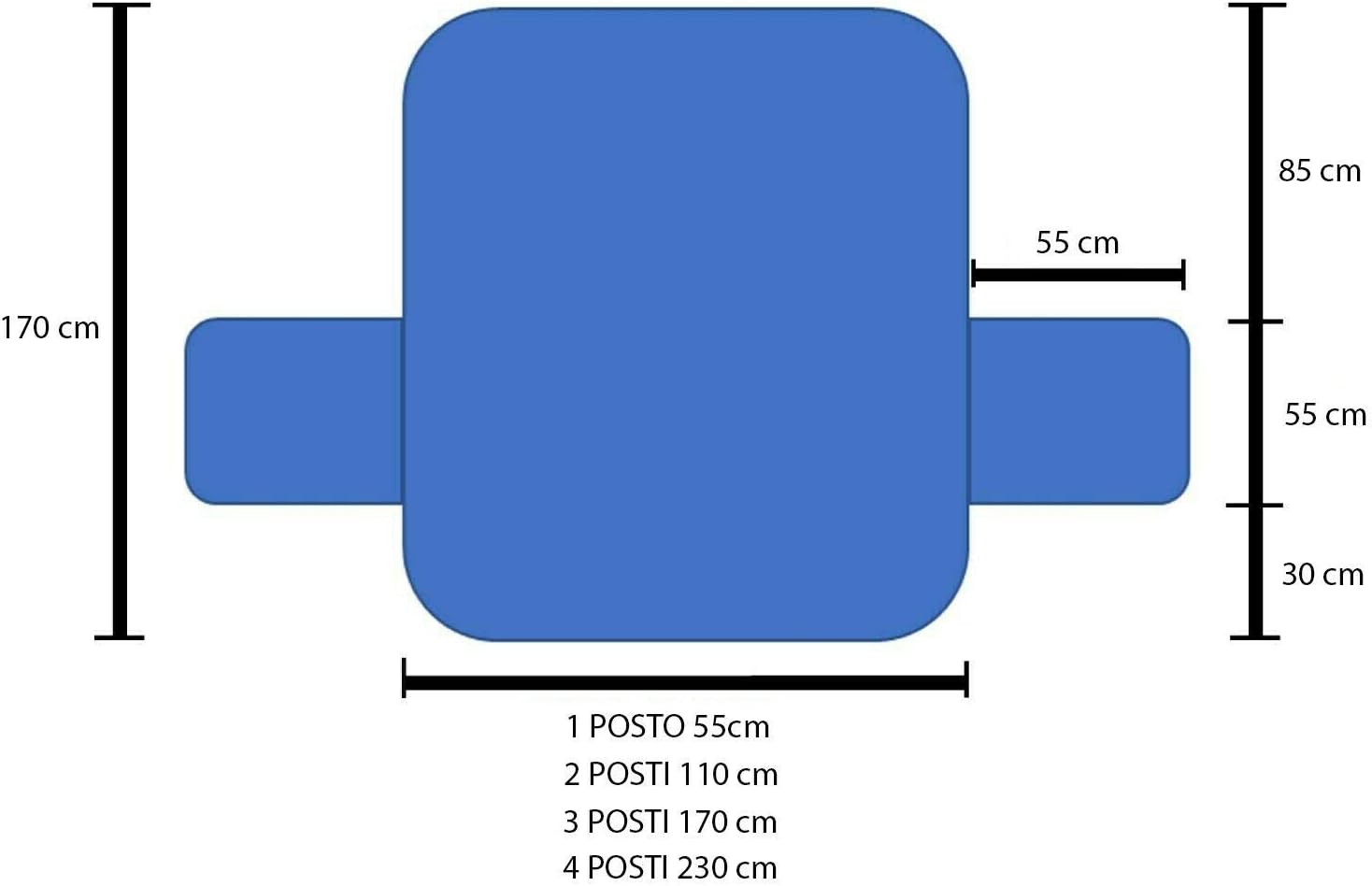 Copridivano Trapuntato Proteggi Salva Divano Poltrona Tinta Unita Blu 2 Posti