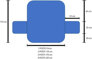 Copridivano Trapuntato Proteggi Salva Divano Poltrona Tinta Unita Blu 3 Posti