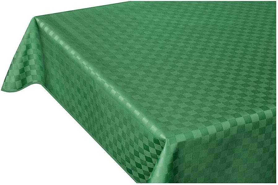 Tovaglia Cucina Antimacchia Bordata 140x180 cm Cotone Resinato Morbido Quadretti Verde