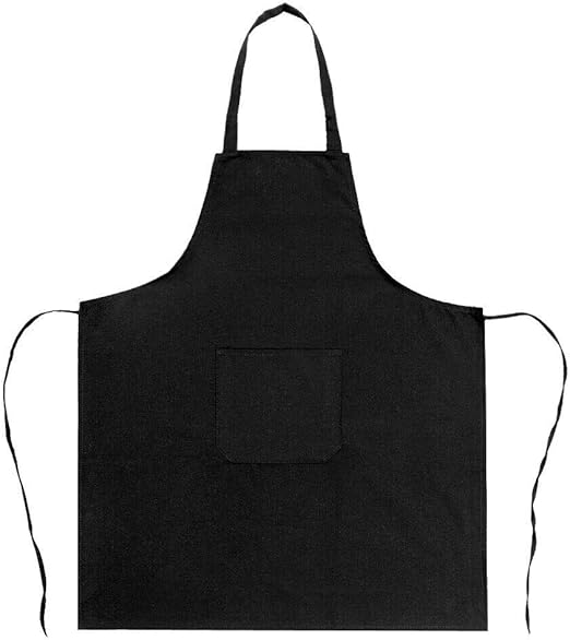 Grembiule Cucina Cotone Resistente Pettorina Ristorante Bar Cameriere Unisex Nero