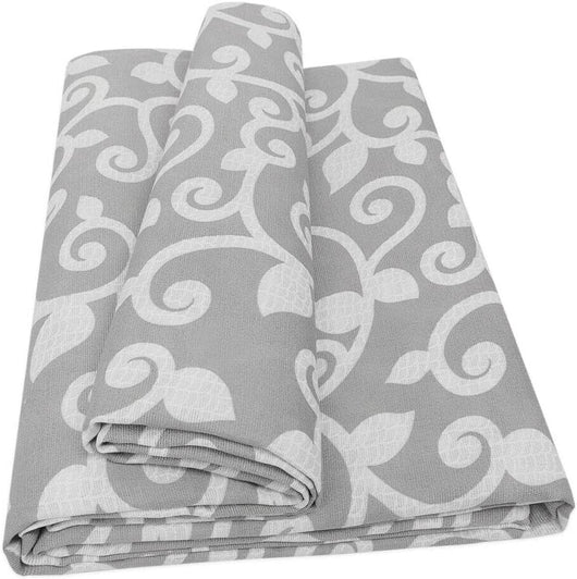 Telo Arredo Cotone 170x280 cm Tessuto Copritutto Granfoulard Copridivano Copriletto Fiori Grigio