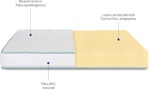 Materasso waterfoam 80x160 h16 cm anatomico confortevole ipoallergenico Made in Italy Farmarelax