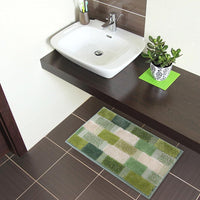 Tappeto Bagno 60x120 cm Moderno Soffice Antiscivolo Assorbente Doccia Verde