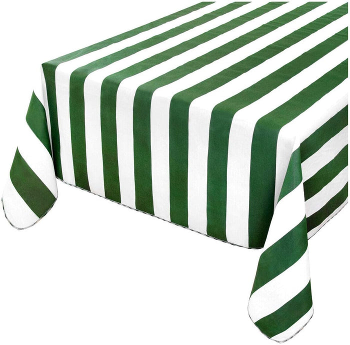 Tovaglia Giardino Cotone 135x135 Cm Bordata A Righe Copri Tavolo Piscina Cucina Verde