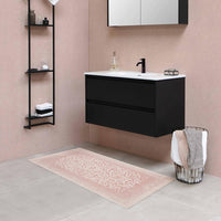 Tappeto Bagno Vintage Camera Scendiletto 80x120 Cm Morbido Cotone Assorbente Antiscivolo Rosa