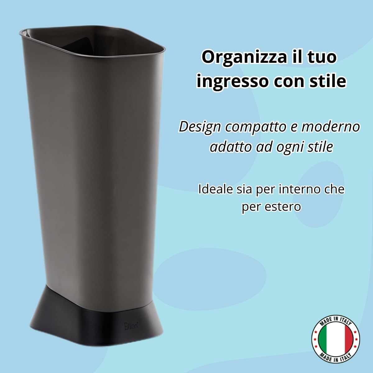 Porta Ombrelli Pluvio in Plastica per Interno ed Esterno Salvaspazio Nero