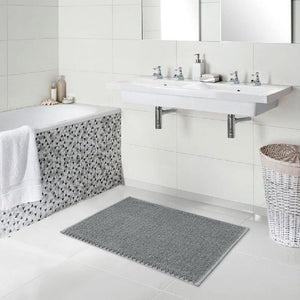 Tappeto Bagno Camera Scendiletto 60x130 cm Puro Cotone Morbido Lavabile Made In Italy Grigio