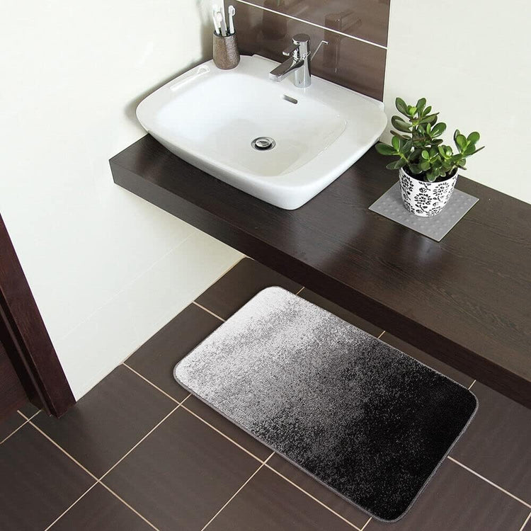 Tappeto Bagno Camera 60x120 cm Sfumato Moderno Morbido Antiscivolo Scendiletto Shaggy Grigio