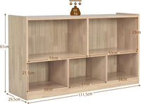 Libreria per Bambini e Organizer Giocattoli, Scaffale di Legno Con 5 Scompartimenti, Per Stanza dei Giochi Camera Dei Bambini Angolo di Lettura Classe Scuola Materna (Naturale)