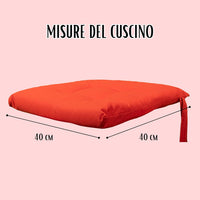 Cuscini Sedie Cucina Set Da 4, Tinta Unita Con Lacci, Coprisedie Morbidissimo Per Interno Ed Esterno 40x40 cm Rosso