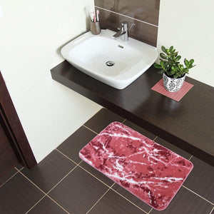 Tappeto Bagno Camera 60x100 cm Design Marmo Moderno Morbido Antiscivolo Scendiletto Rosa