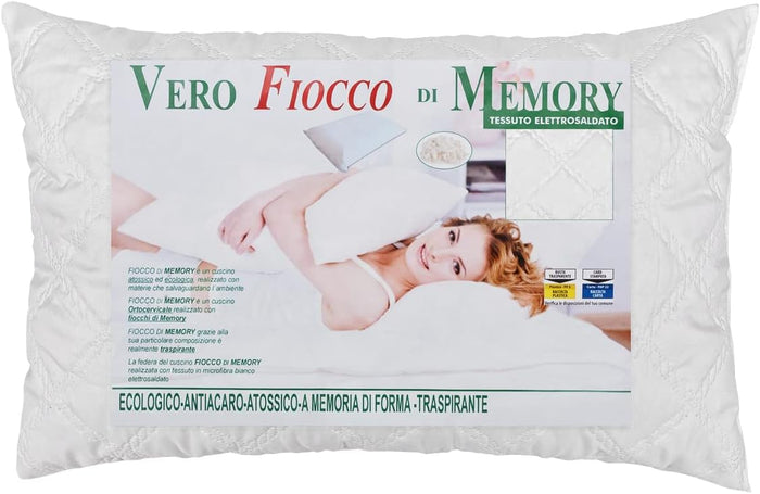 Guanciale Cuscino Letto Rombi Federa Cotone Morbido Anallergico Lavabile Made In Italy