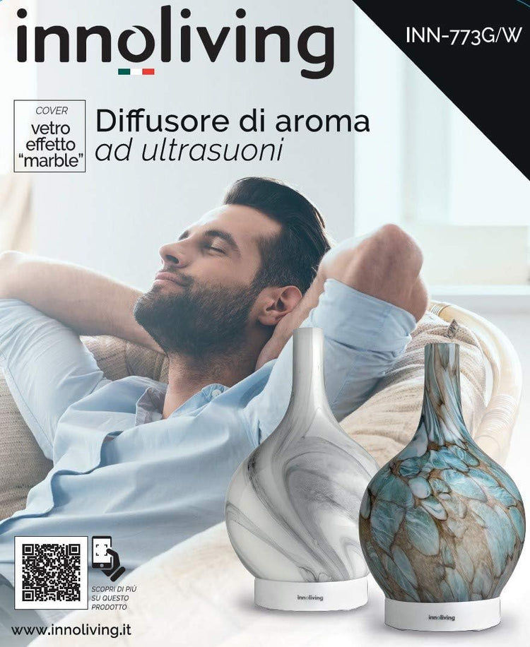 Diffusore D'Aroma Ad Ultrasuoni  150Ml- "Marble"  Bianco Innoliving INN-773WU