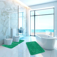 Tappeto Bagno 50x110 cm Tinta Unita Antiscivolo Assorbente Camera Letto Made In Italy Verde