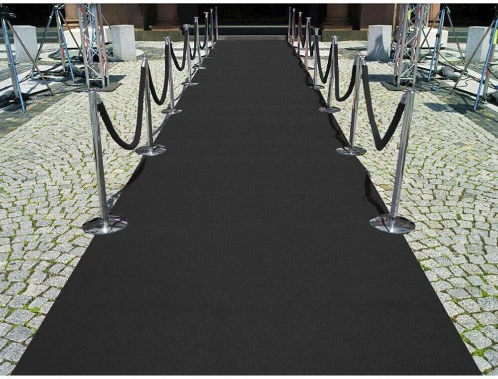 Passatoia Moquette Nera 100x300 Cm Antiscivolo Cerimonia Evento Fiera Tappeto Matrimonio Nuziale