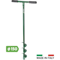 TRIVELLA A MANO MANUALE PER BUCHI FORI TERRENO CAVABUCHE Ø15cm H.100cm RIBIMEX