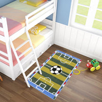 Tappeto Camera Gioco Bambini 75x130 Cm Antiscivolo Morbido Shaggy Sala Campo Calcio