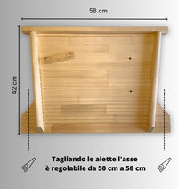 Asse da lavare in legno, lavatoio a mano per panni, Asse Per Lavare La Biancheria per lavandini  - Piccola 42x4x51/58cm 