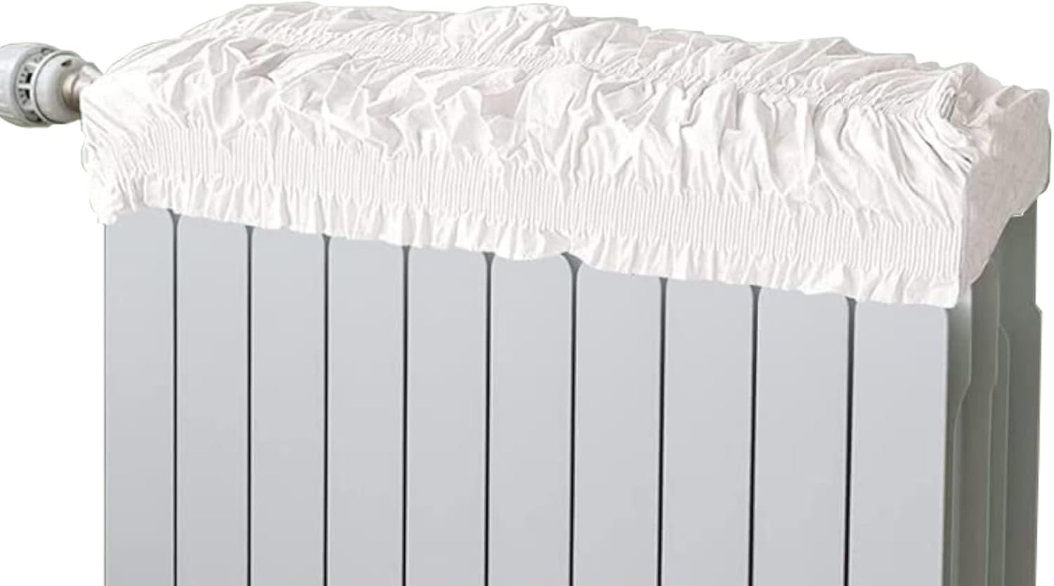 Copritermosifone Stoffa In Cotone Copricalorifero Elasticizzato Bianco 30 x 50 cm