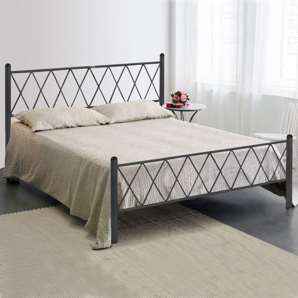 Letto in Ferro Battuto Moderno matrimoniale PIRAMIDE cm 160x190 Artigianale colore Antracite