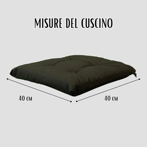 Cuscini Sedie Cucina Set Da 4, Tinta Unita Con Lacci, Coprisedie Morbidissimo Per Interno Ed Esterno 40x40 cm Nero