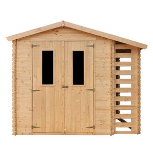 Casetta da Giardino in Legno con Legnaia da Esterno - 3,53 m2 + 0,97 m2 - TIMBELA M386C+M386G