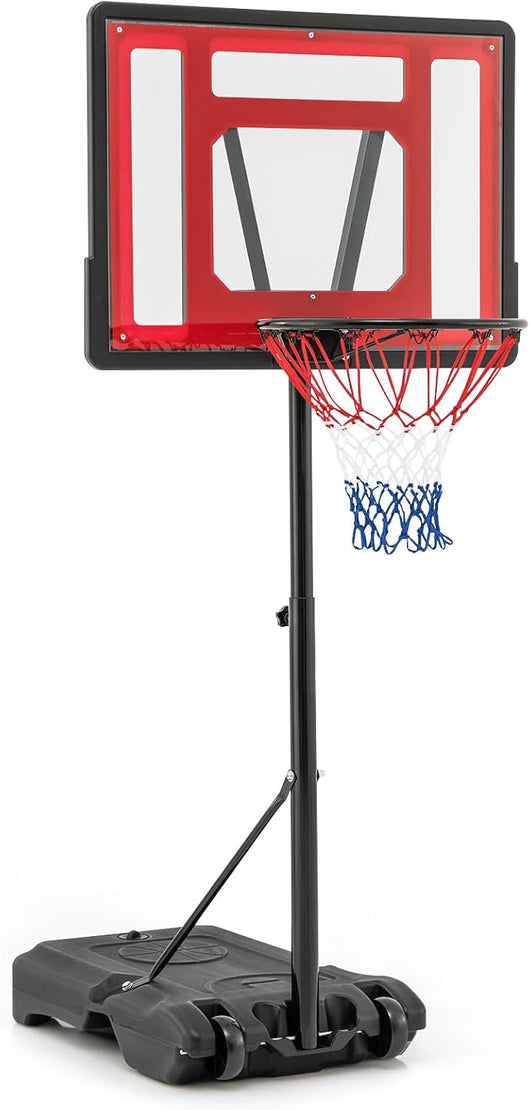 Canestro da Basket per Piscina, Regolabile in Altezza da 115-135 CM per Bambini e Adolescenti, Supporto da Basket Portatile con Ruote per Piscina e Interno