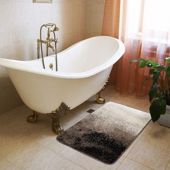 Tappeto Bagno Camera 60x100 cm Sfumato Moderno Morbido Antiscivolo Scendiletto Shaggy Marrone